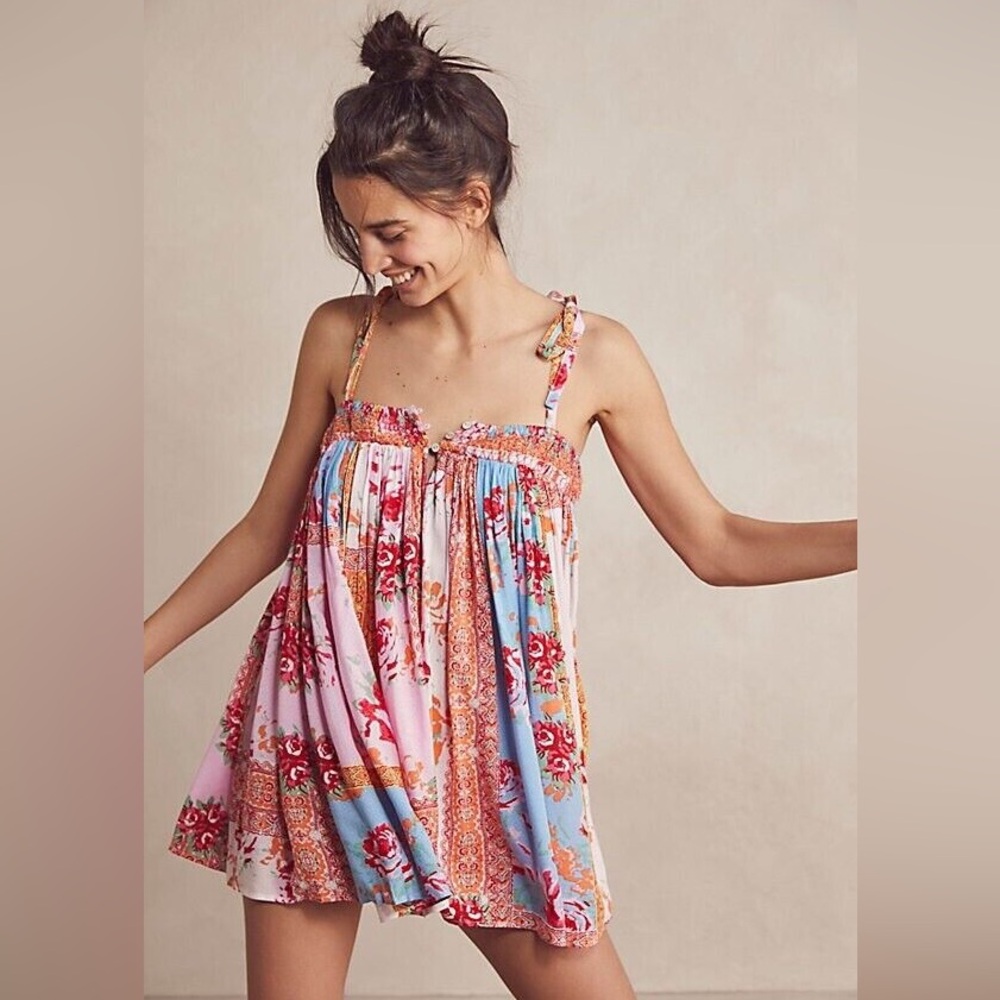 Free People Intimately - Rule The World Printed Romper Bright Combo